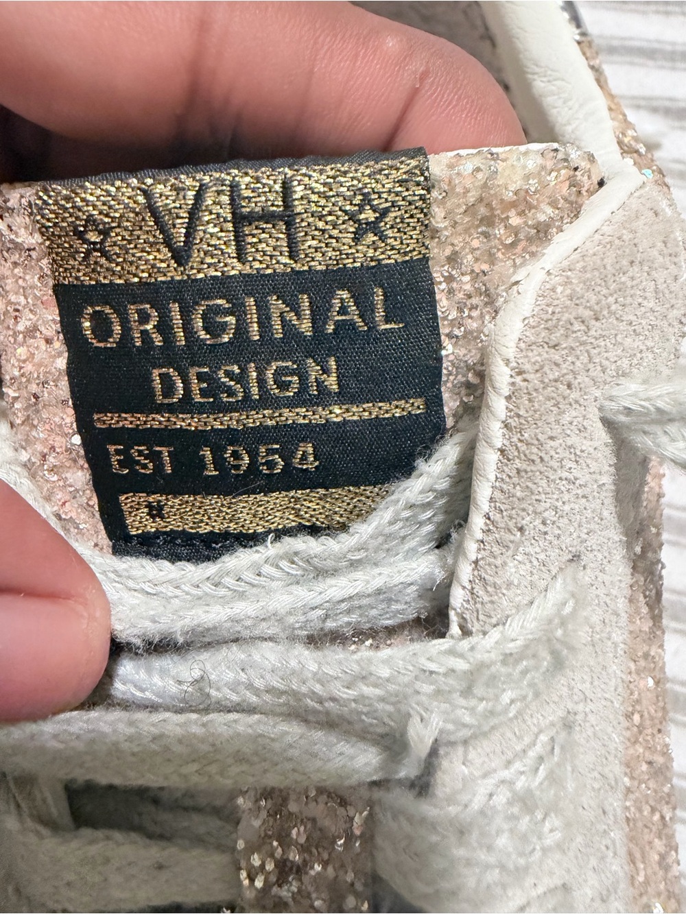 VH Original Design Glitter Accent Sneaker - White & Rose Gold